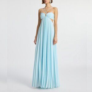 A.L.C. Moira Pleated Halter Maxi Dress